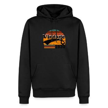 Vintage 1930 - Sweat à capuche Premium bio Homme - noir - Devant - Nico (187cm)