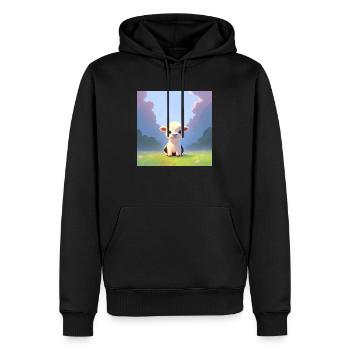 BÉBÉ COW - Sweat à capuche Premium bio Homme - noir - Devant - Nico (187cm)