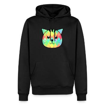 Le petit chat Otto - Sweat à capuche Premium bio Homme - noir - Devant - Nico (187cm)