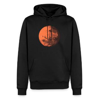Mars - la planète rouge - Sweat à capuche Premium bio Homme - noir - Devant - Nico (187cm)