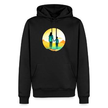 Mama und ihr Junge - Männer Premium Bio Hoodie - Schwarz - Vorne - Nico (187cm)
