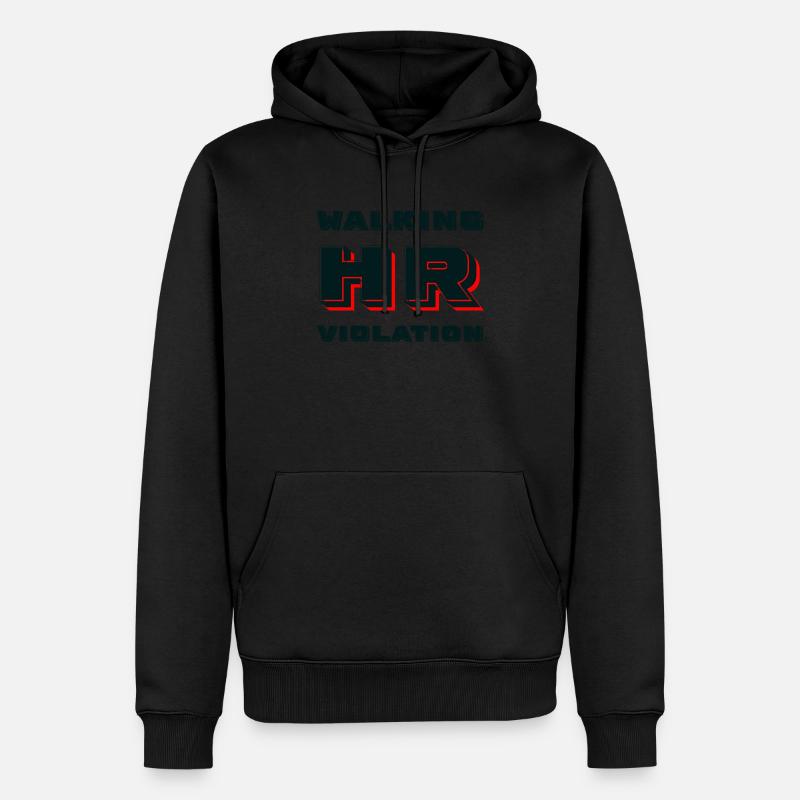 wandelnder HR-Verstoß - Männer Premium Bio Hoodie - Schwarz