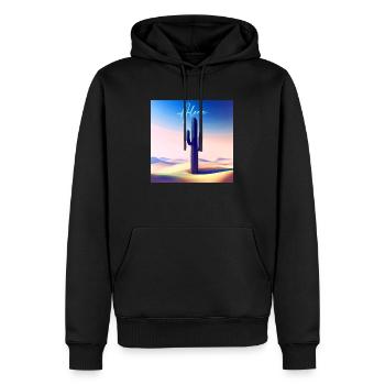 Alone cactus - Sweat à capuche Premium bio Homme - noir - Devant - Nico (187cm)
