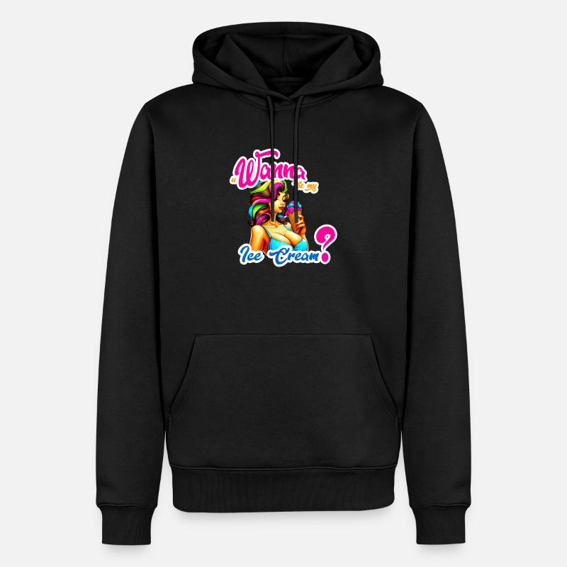 Lust auf Eiscreme? - Männer Premium Bio Hoodie - Schwarz
