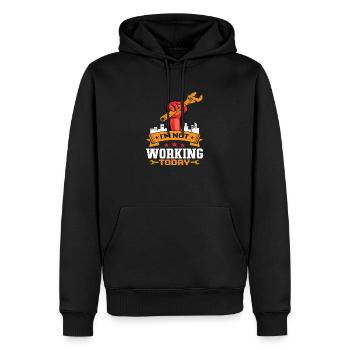 I´m not working today - Männer Premium Bio Hoodie - Schwarz - Vorne - Nico (187cm)