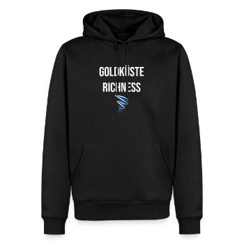 Goldküste Richness - Männer Premium Bio Hoodie - Schwarz - Vorne - Nico (187cm)