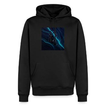 Arria et Poetus - Sweat à capuche Premium bio Homme - noir - Devant - Nico (187cm)
