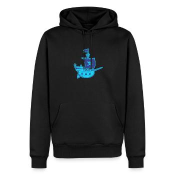 Le Bâteau Pirate - Sweat à capuche Premium bio Homme - noir - Devant - Nico (187cm)