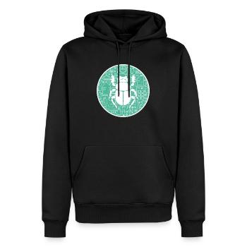 The Plastic Beetle - Sweat à capuche Premium bio Homme - noir - Devant - Nico (187cm)