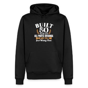 Built 50 Years Ago... - Männer Premium Bio Hoodie - Schwarz - Vorne - Nico (187cm)