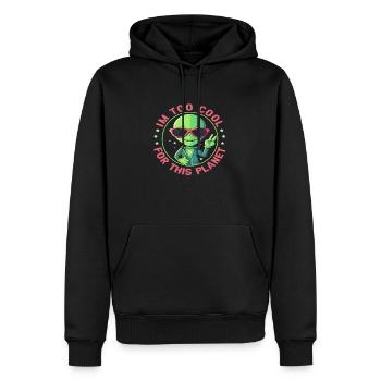 Je suis trop cool pour cette planète - Sweat à capuche Premium bio Homme - noir - Devant - Nico (187cm)