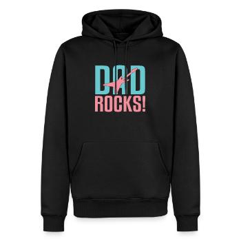 Papa Rocks! - Sweat à capuche Premium bio Homme - noir - Devant - Nico (187cm)
