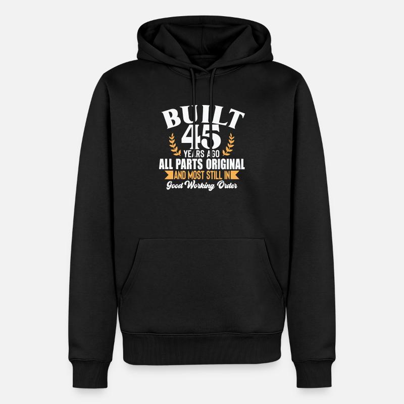 Built 45 Years Ago - Männer Premium Bio Hoodie - Schwarz