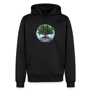 Lebensbaum Meditation Yoga Baum des Lebens - Männer Premium Bio Hoodie - Schwarz - Vorne - Nico (187cm)