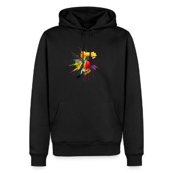 Farbenfroher Kolibri - Männer Premium Bio Hoodie - Schwarz - Vorne - Nico (187cm)