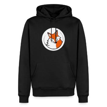 Fox PNG - Männer Premium Bio Hoodie - Schwarz - Vorne - Nico (187cm)