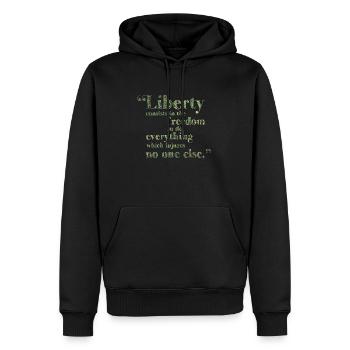 Freiheit Menschenrechte - Männer Premium Bio Hoodie - Schwarz - Vorne - Nico (187cm)