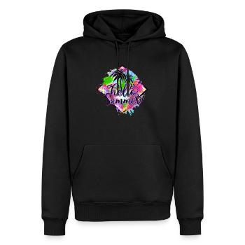 sommer surfen kroatien strand paradies party vibes - Männer Premium Bio Hoodie - Schwarz - Vorne - Nico (187cm)