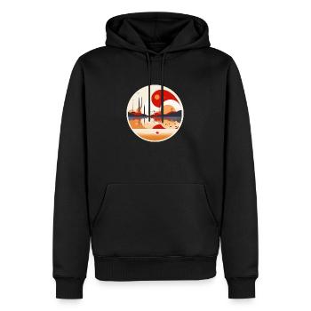 Minimalist Summer - Men’s Premium Organic Hoodie - black - Front - Nico (187cm)