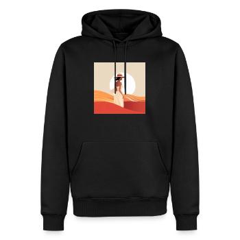 Minimalist Summer - Men’s Premium Organic Hoodie - black - Front - Nico (187cm)