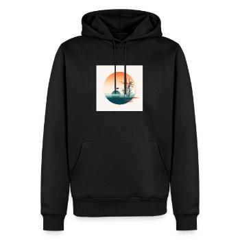 Minimalist Summer - Sweat à capuche Premium bio Homme - noir - Devant - Nico (187cm)