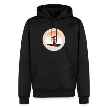 Minimalist Summer - Men’s Premium Organic Hoodie - black - Front - Nico (187cm)