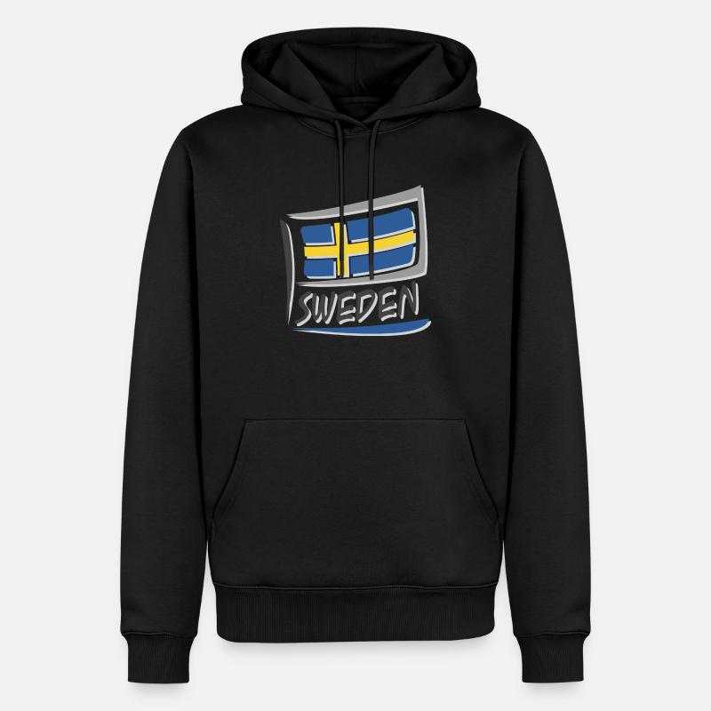 Drapeau de la Suède - Sweat à capuche Premium bio Homme - noir