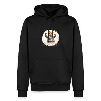 Be confident - Männer Premium Bio Hoodie - Schwarz - Vorne - Nico (187cm)