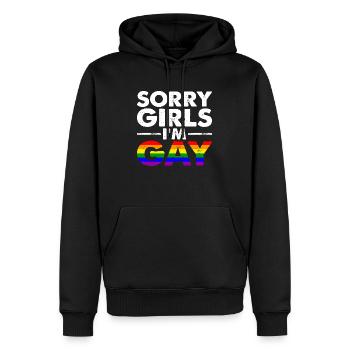 Désolé les filles, je suis gay - Sweat à capuche Premium bio Homme - noir - Devant - Nico (187cm)
