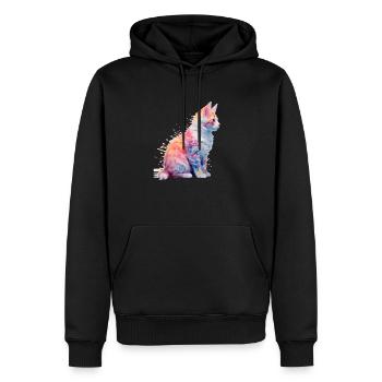 Couleur douce Sprinkles Cat Splash Shirt Design - Sweat à capuche Premium bio Homme - noir - Devant - Nico (187cm)