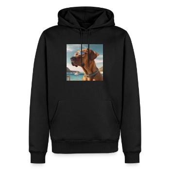 Rhodesian Ridgeback portant des lunettes de soleil en vacances - Sweat à capuche Premium bio Homme - noir - Devant - Nico (187cm)