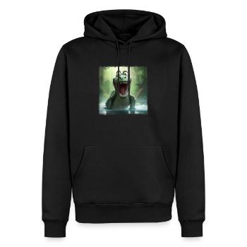 Croco fou - Sweat à capuche Premium bio Homme - noir - Devant - Nico (187cm)