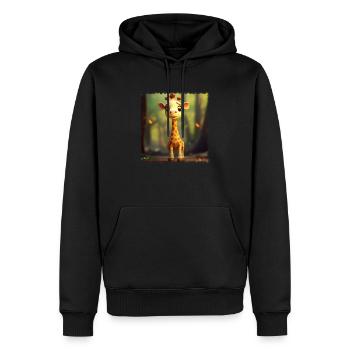 Girafe mignonne - Sweat à capuche Premium bio Homme - noir - Devant - Nico (187cm)