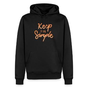 Halte das Leben einfach - Männer Premium Bio Hoodie - Schwarz - Vorne - Nico (187cm)