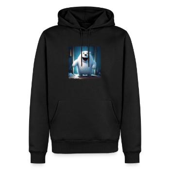 Fluffy polar bear - Men’s Premium Organic Hoodie - black - Front - Nico (187cm)