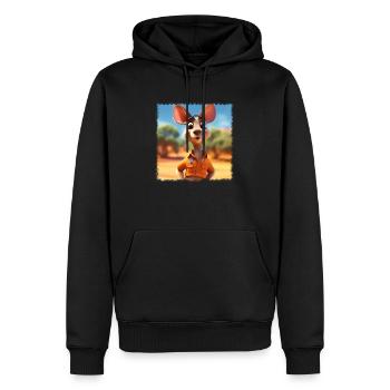 Kangourou mignon - Sweat à capuche Premium bio Homme - noir - Devant - Nico (187cm)