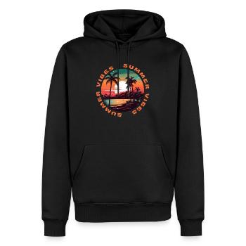Summer Vibes, Summer Design - Männer Premium Bio Hoodie - Schwarz - Vorne - Nico (187cm)