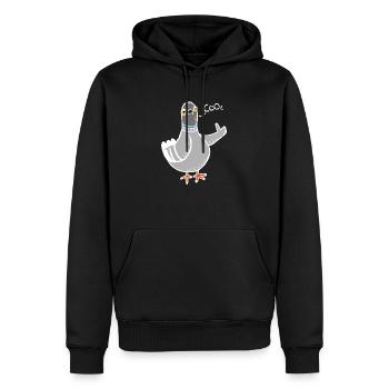 Coo / Cool Pigeon (Weiß) - Männer Premium Bio Hoodie - Schwarz - Vorne - Nico (187cm)