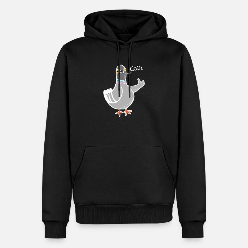 Coo / Cool Pigeon (Blanc) - Sweat à capuche Premium bio Homme - noir
