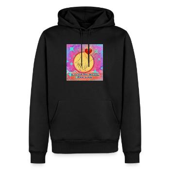 I will be here for you - Männer Premium Bio Hoodie - Schwarz - Vorne - Nico (187cm)