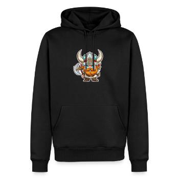 Le guerrier éternel: Cartoon Viking Harald - Sweat à capuche Premium bio Homme - noir - Devant - Nico (187cm)