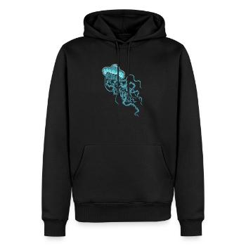 Blaue Qualle - Männer Premium Bio Hoodie - Schwarz - Vorne - Nico (187cm)