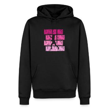 Badminton Vintage-Geschenk - Männer Premium Bio Hoodie - Schwarz - Vorne - Nico (187cm)