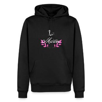 La mariée - Sweat à capuche Premium bio Homme - noir - Devant - Nico (187cm)