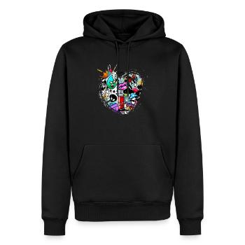 Graffiti-Stil Splash Hip-Hop-Farben Malerfarbe - Männer Premium Bio Hoodie - Schwarz - Vorne - Nico (187cm)