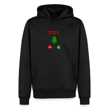 Christmas is calling Frohe Weihnachten Lustig Gift - Männer Premium Bio Hoodie - Schwarz - Vorne - Nico (187cm)