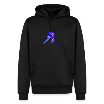 Eishockey Spieler Double Exposure Puck Geschenk - Männer Premium Bio Hoodie - Schwarz - Vorne - Nico (187cm)