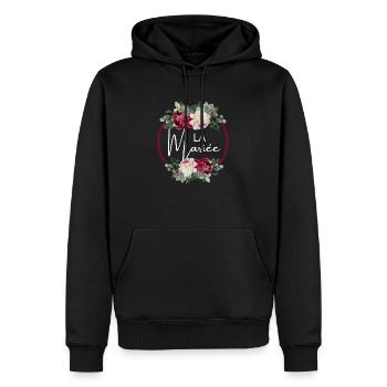 la mariée floral - Sweat à capuche Premium bio Homme - noir - Devant - Nico (187cm)