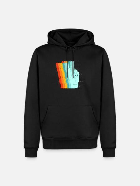 Friedens-Retro-Zeichen - Männer Premium Bio Hoodie - Schwarz