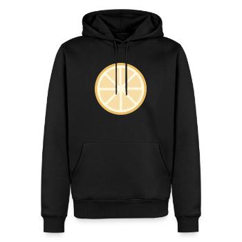aufgeschnittene Zitrone - Männer Premium Bio Hoodie - Schwarz - Vorne - Nico (187cm)